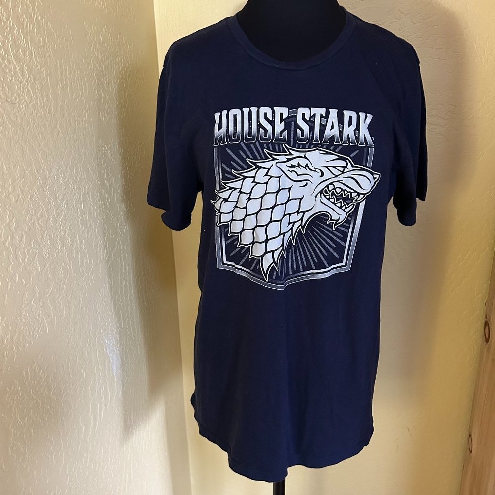 GAME Of Thrones House Stark Blue Short Sleeve T-Shirt Junior Girl Size XL (1422)